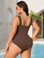 Maiô Plus Size Simples Recorte Lateral