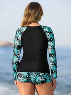 Conjunto Esportivo 3 Peças Tropical com Jaqueta Anti-UV