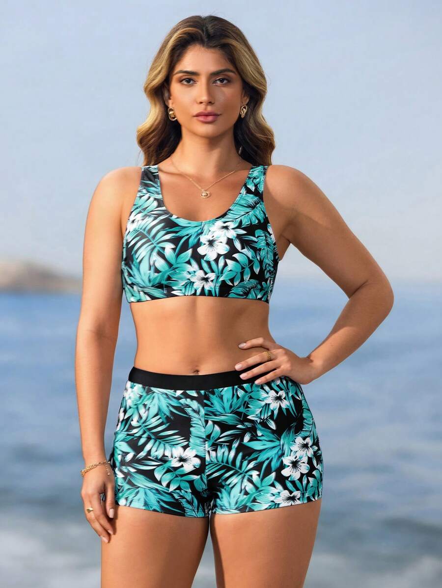 Conjunto Esportivo 3 Peças Tropical com Jaqueta Anti-UV