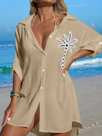 Saída de Praia Kimono Camisa Oversized Costa Serena com Botões — fotografia 11 | Mar & Pérola