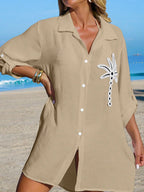 Saída de Praia Kimono Camisa Oversized Costa Serena com Botões — fotografia 14 | Mar & Pérola