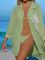 Saída de Praia Kimono Camisa Oversized Costa Serena com Botões — fotografia 20 | Mar & Pérola