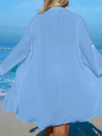 Saída de Praia Kimono Camisa Oversized Costa Serena com Botões — fotografia 25 | Mar & Pérola
