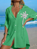 Saída de Praia Kimono Camisa Oversized Costa Serena com Botões — fotografia 32 | Mar & Pérola