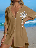Saída de Praia Kimono Camisa Oversized Costa Serena com Botões — fotografia 35 | Mar & Pérola
