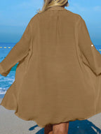 Saída de Praia Kimono Camisa Oversized Costa Serena com Botões — fotografia 36 | Mar & Pérola