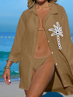 Saída de Praia Kimono Camisa Oversized Costa Serena com Botões — fotografia 39 | Mar & Pérola