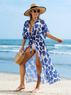 Saída de Praia Kimono Estampa Animal Print Costa Selvagem com Cordão — fotografia 5 | Mar & Pérola