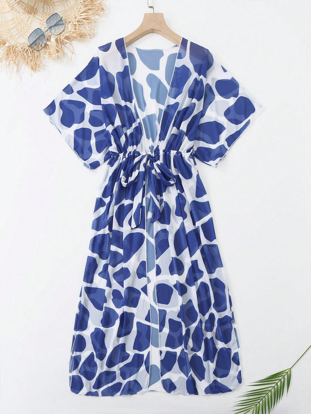 Saída de Praia Kimono Estampa Animal Print Costa Selvagem com Cordão — fotografia 6 | Mar & Pérola