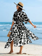 Saída de Praia Kimono Estampa Animal Print Costa Selvagem com Cordão — fotografia 10 | Mar & Pérola