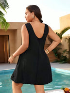 Saída de Praia Plus Size Anel Recortes
