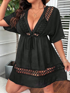 Saída de Praia Plus Size Bordado Vazado Orla Solar — fotografia 5 | Mar & Pérola