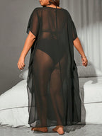 Saída de Praia Plus Size Brisa da Costa com Transparência — fotografia 5 | Mar & Pérola