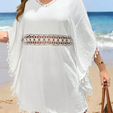 Saída de Praia Plus Size Brisa de Verão com Pendão