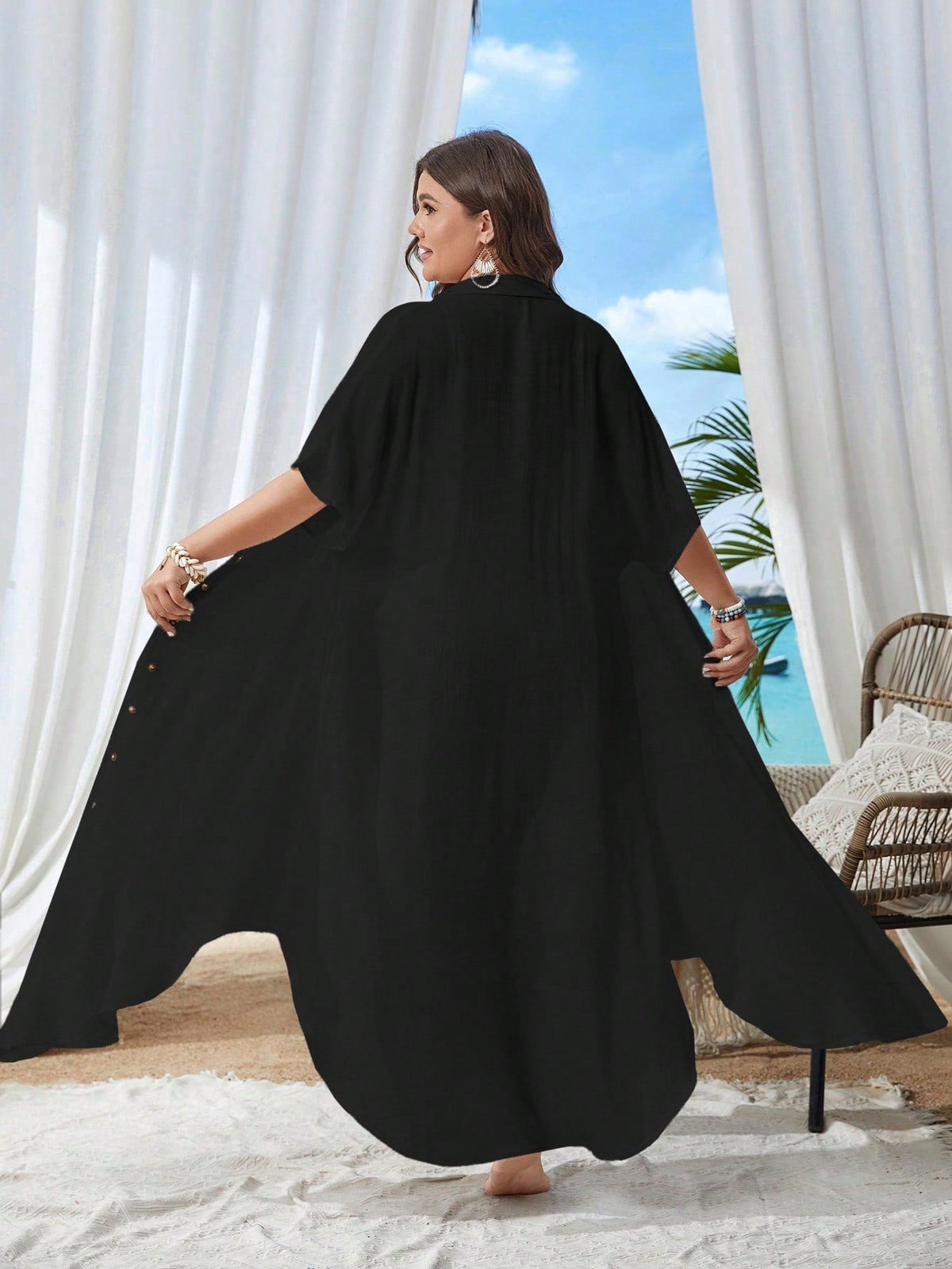 Saída de Praia Plus Size Camisa Longa Costa Serena — fotografia 6 | Mar & Pérola