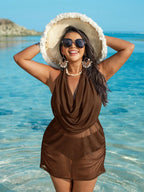Saída de Praia Plus Size Costa Serena com Drapeado — fotografia 1 | Mar & Pérola