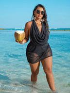 Saída de Praia Plus Size Costa Serena com Drapeado — fotografia 6 | Mar & Pérola
