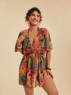 Saída de Praia Plus Size Cruzada Tie Back