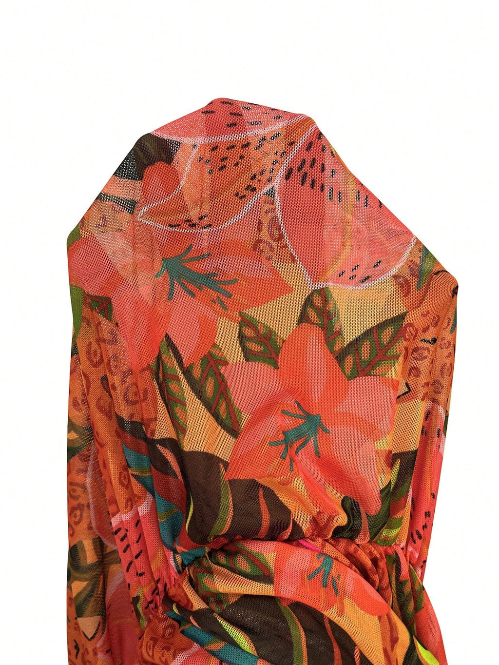Saída de Praia Plus Size Cruzada Tie Back