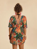 Saída de Praia Plus Size Cruzada Tie Back