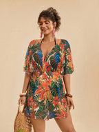 Saída de Praia Plus Size Cruzada Tie Back