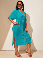 Saída de Praia Plus Size Detalhe Vazado Enseada — fotografia 3 | Mar & Pérola