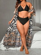Saída de Praia Plus Size Enseada Selvagem com Estampa Animal — fotografia 5 | Mar & Pérola