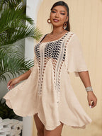 Saída de Praia Plus Size Gola Quadrada Brisa de Verão — fotografia 3 | Mar & Pérola