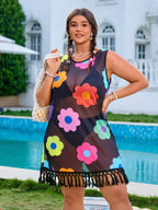 Saída de Praia Plus Size Gola Redonda Luz da Orla — fotografia 6 | Mar & Pérola
