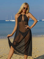 Saída de Praia Preta Transparente Halter Costa Serena — fotografia 1 | Mar & Pérola