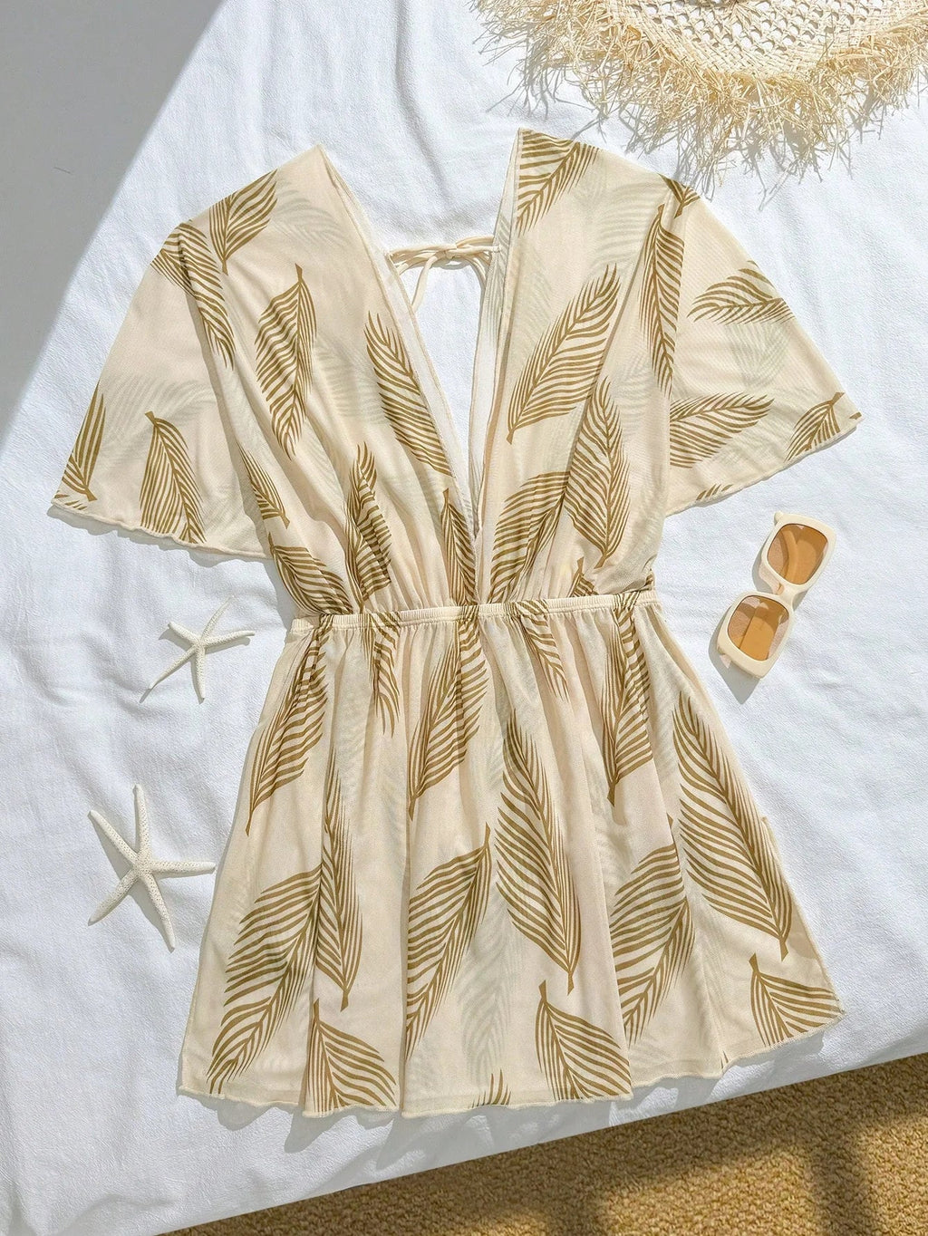 Saída de Praia Vestido Ajustado Maré Serena com Nó — fotografia 4 | Mar & Pérola