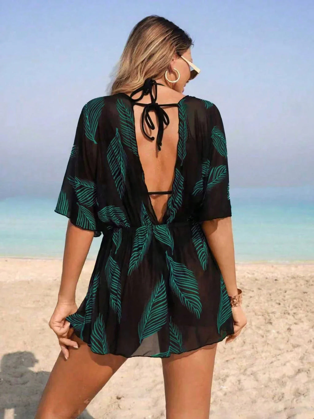 Saída de Praia Vestido Ajustado Maré Serena com Nó — fotografia 15 | Mar & Pérola