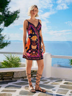 Saída de Praia Vestido Envelope Estampa Floral Flor de Maré — fotografia 1 | Mar & Pérola