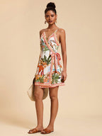 Saída de Praia Vestido Envelope Estampa Floral Flor de Maré — fotografia 4 | Mar & Pérola