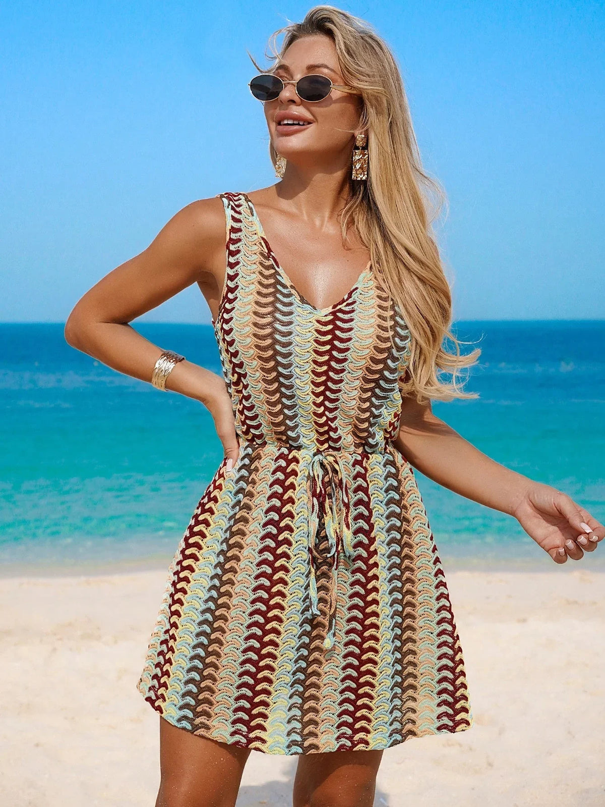 Saída de Praia Vestido Longo Enseada com Cinto Bordado — fotografia 5 | Mar & Pérola