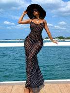 Saída de Praia Vestido Longo Transparente Alças Finas Costa do Sol — fotografia 6 | Mar & Pérola