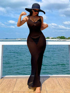 Saída de Praia Vestido Longo Transparente Alças Finas Costa do Sol — fotografia 11 | Mar & Pérola