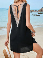 Saída de Praia Vestido Médio Decote V Dividido Sol da Enseada — fotografia 6 | Mar & Pérola