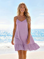 Saída de Praia Vestido Mini Enseada em A com Argola — fotografia 52 | Mar & Pérola