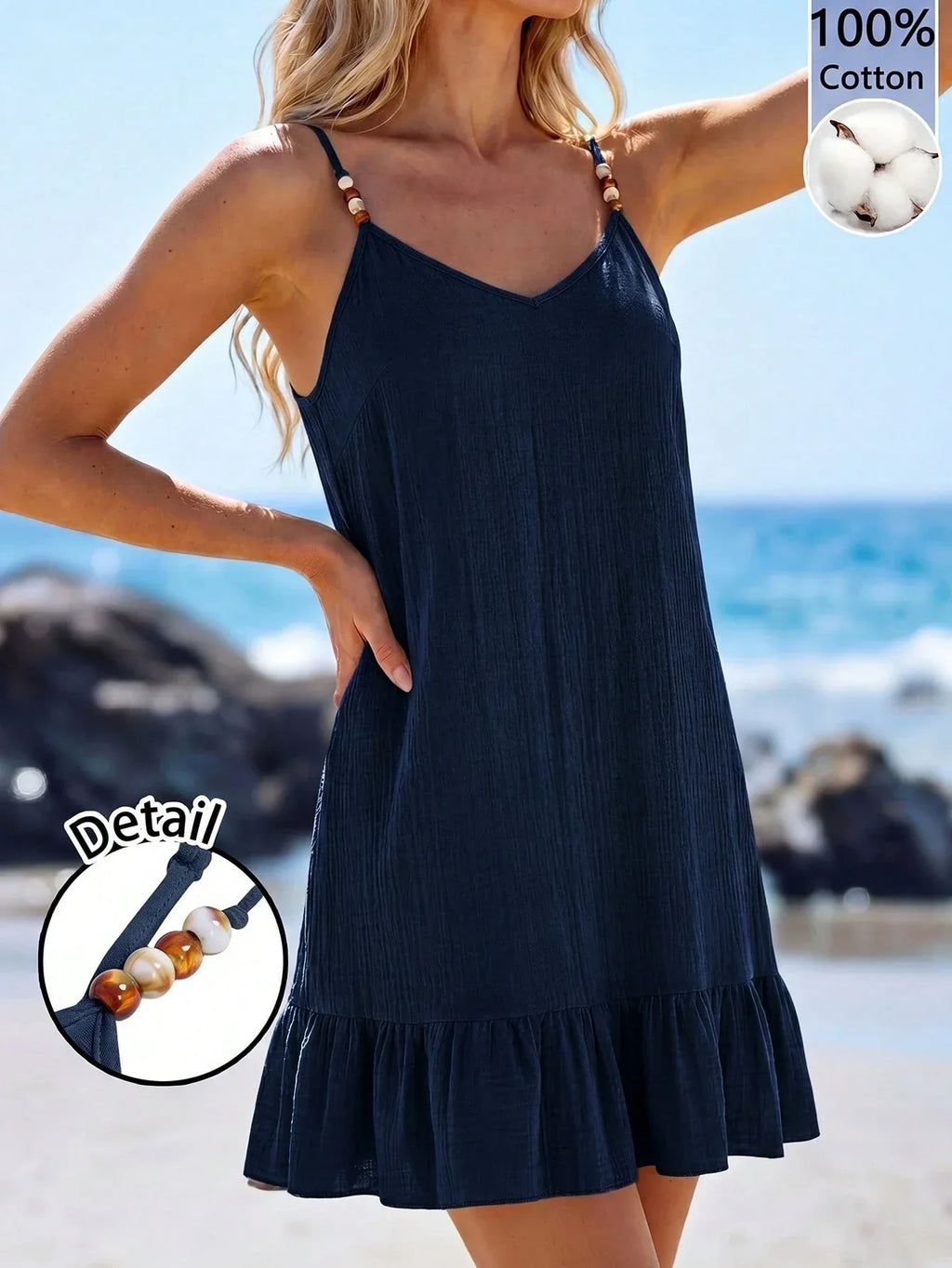 Saída de Praia Vestido Mini Enseada em A com Argola — fotografia 56 | Mar & Pérola