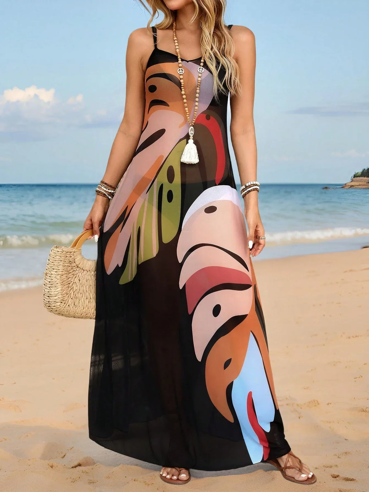 Saída de Praia Vestido Ziguezague Alças Finas Costa do Sol — fotografia 12 | Mar & Pérola