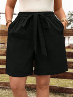Shorts Plus Size Maré de Verão com Cinto — fotografia 13 | Mar & Pérola