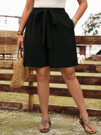 Shorts Plus Size Maré de Verão com Cinto — fotografia 16 | Mar & Pérola