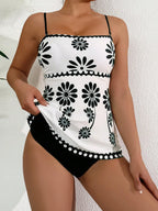 Tankini Bandeau Brisa de Verão com Estampa de Folhagem — fotografia 1 | Mar & Pérola