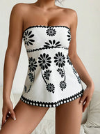 Tankini Bandeau Brisa de Verão com Estampa de Folhagem — fotografia 4 | Mar & Pérola
