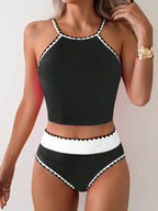 Tankini Bloco de Cores Ziguezague Bojo Inteiro