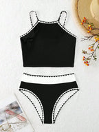 Tankini Bloco de Cores Ziguezague Bojo Inteiro