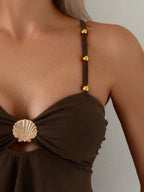Tankini Enrugado Enseada com Babado e Alças Finas — fotografia 3 | Mar & Pérola