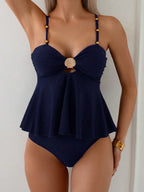 Tankini Enrugado Enseada com Babado e Alças Finas — fotografia 17 | Mar & Pérola