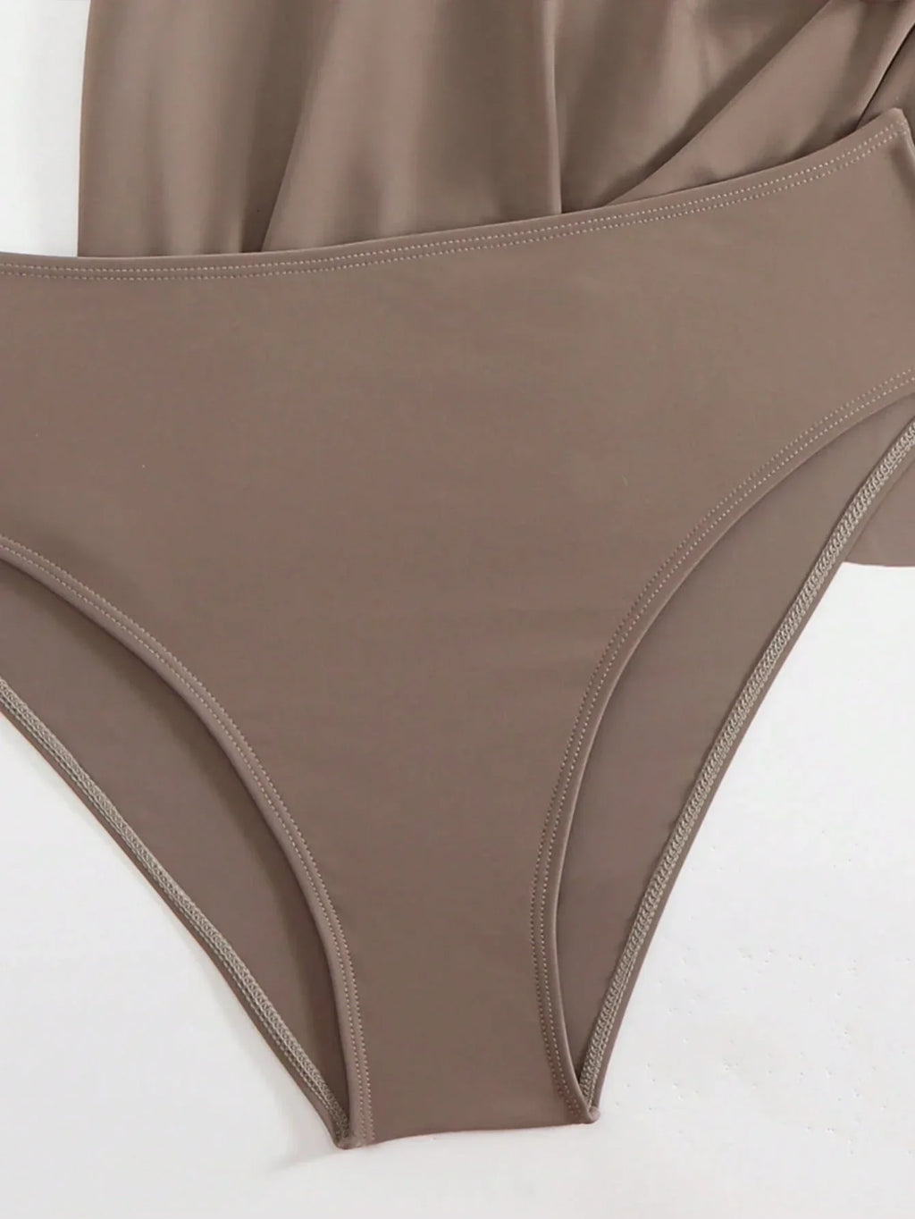 Tankini Gola Assimétrica Nó Enrugado 2 Peças